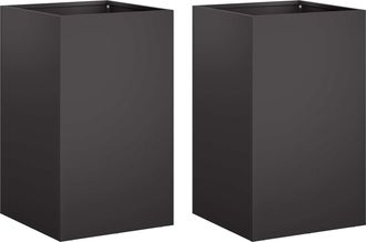 vidaXL Macetero De Jard&iacute;n 2 Uds. Negro 30 X 30 X 40 Cm Vidaxl