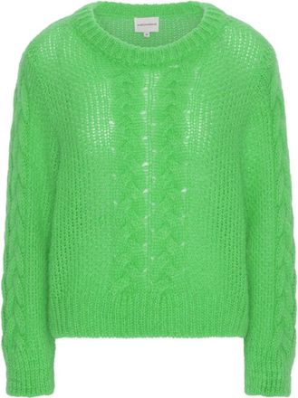 Americandreams Louisa Kabel Gebreide Pullover - Dames - Ronde hals truien - Groen - XL - Wol - Truien & Vesten