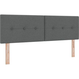 vidaXL LED Headboard with LED Strip Lights Dark Grey 144 cm Fabric vidaXL