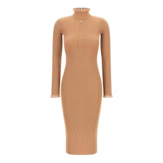 Elisabetta Franchi Dames, Jurken, Beige, Maat: XS Viscose