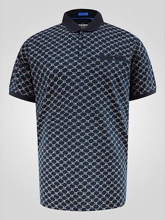 D555 SAUNDERS Jacquard Collar S/S Polo