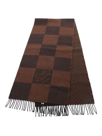 Louis Vuitton 2020 Damier Giant scarf - unisex - Lambs Wool/Cashmere - One Size - Brown