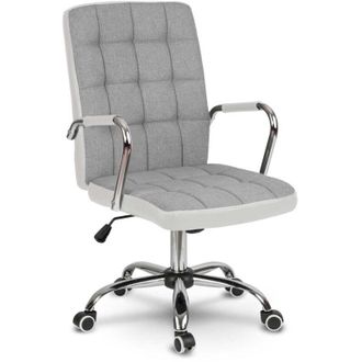 OEM Silla De Oficina De Tela Benton, Gris Y Blanca