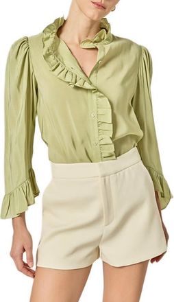 English Factory Ruffle Top in Sage at Nordstrom, Size X-Small