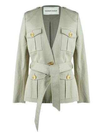 Alexandre Vauthier button-cuffs jacket - women - Cotton/Polyurethane - 38 - Neutrals