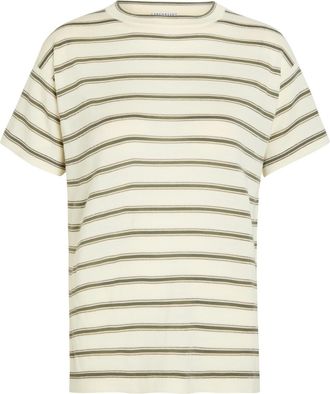 Brunello Cucinelli Striped Wool and Cashmere-blend top - Beige - S (UK8-10 / S)