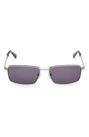 Guess Rectangular Sunglasses in Shiny Light Nickeltin /Violet at Nordstrom Rack