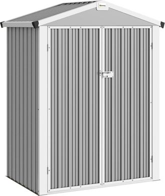 OUTSUNNY Caseta de jard&iacute;n 133x87x178 cm gris