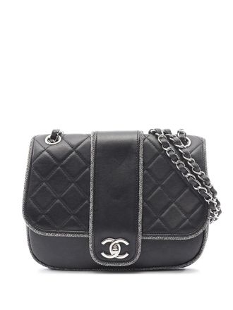 Chanel 2019 Quilted Lambskin and Metallic Trim Elementary Chic Flap crossbody bag - Black