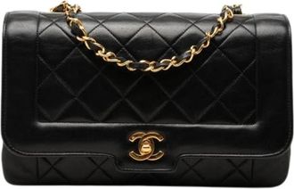 Chanel Pre-owned Diana Flap Bag - Dames - Vintage Schoudertas - Zwart - ONE Size - Leer - Vintage
