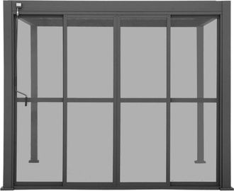 Hesperide Hesperide - Puertas Correderas Para P&eacute;rgola Bioclim&aacute;tica Evora Modelo Grande - 1 3 Lados 2,7 X 2,3 M Grafito - Hesp&eacute;ride