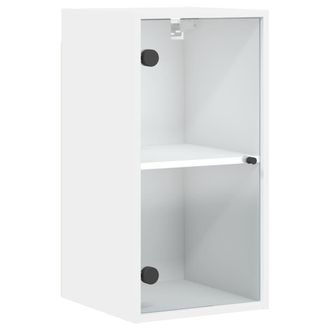 vidaXL Mueble De Pared Con Puertas De Vidrio Blanco 35x37x68,5 Cm Vidaxl