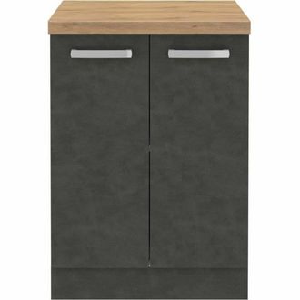 Les Tendances Les Tendances - Mueble Bajo De 2 Puertas Batientes - Gris Mate - L 60 X P 51,6 X H 85 Cm - Lassen