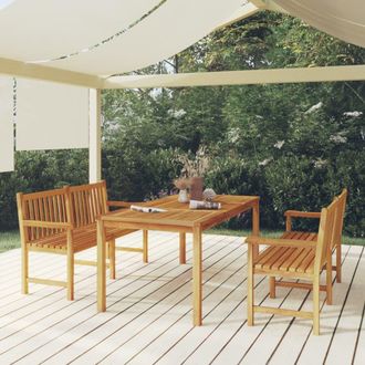 vidaXL Juego De Comedor Para Jard&iacute;n 3 Pzas Madera Maciza De Teca Vidaxl