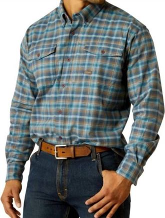 Ariat Mens Rebar Durastretch Shirt In Charcoal