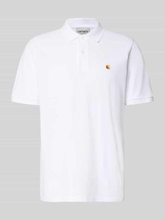 Carhartt Work in Progress Regular Fit Poloshirt mit Label-Stitching in Weiss, Gr&ouml;&szlig;e XXL