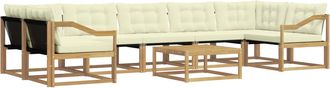 vidaXL Conjunto De Sof&aacute;s De Exterior 8 Uds. Blanco Y Crema Vidaxl