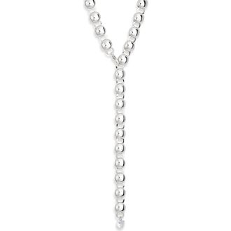 Nordstrom Rack Cubic Zirconia Y-Necklace in Clear- Silver at Nordstrom Rack