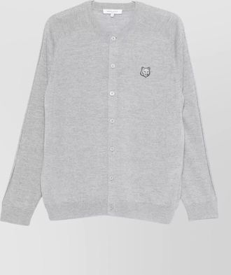 Maison Kitsun&eacute; wool logo-detail cardigan