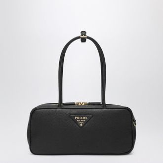 Prada Medium black leather bowling bag