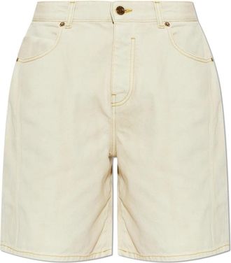 Balmain Faded Denim Bermuda Shorts - Heren - Denim shorts - Beige - W33 - Denim - Korte Broeken