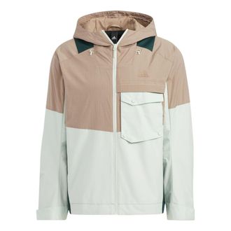 adidas Th Vis Wvjkt Hooded Jacket Brown White HN9044