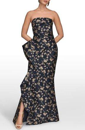 DKNY Strapless Gown in Nightfall/Vellum Multi at Nordstrom, Size 16