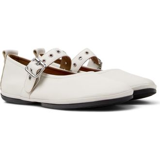 Camper Right Nina Ballerina Flat in White Natural at Nordstrom, Size 40