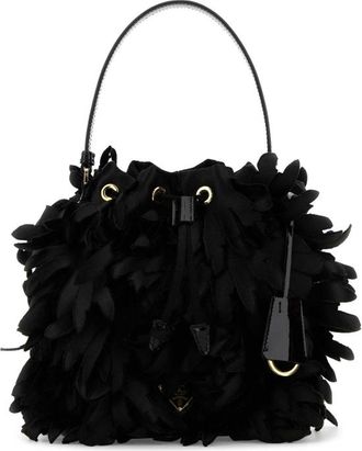 Prada Embellished Satin Mini Bucket Bag