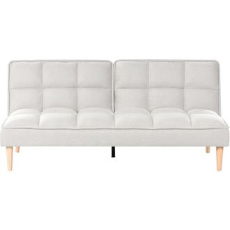 Beliani Beliani - Divano Letto Moderno con Tessuto Facile da Pulire, Senza Braccioli Meccanismo Click Clack Bianco Sporco Siljan