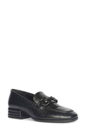 SaintG Jacqueline Croc Embossed Loafer in Black at Nordstrom Rack, Size 11Us / 41Eu