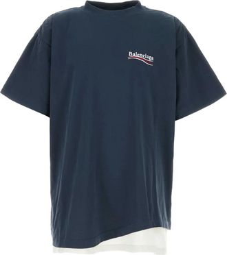 Balenciaga T-shirt con logo - Blu