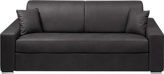 Vente-Unique Divano letto 4 posti a ribalta in Tessuto Antracite - Larghezza Materasso 160 cm - Spessore 18 cm - EMIR
