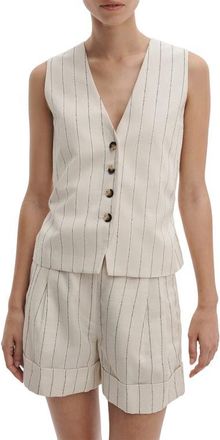 Rag & Bone Paulette Tie Waist Stripe Vest in White Stripe at Nordstrom, Size 10