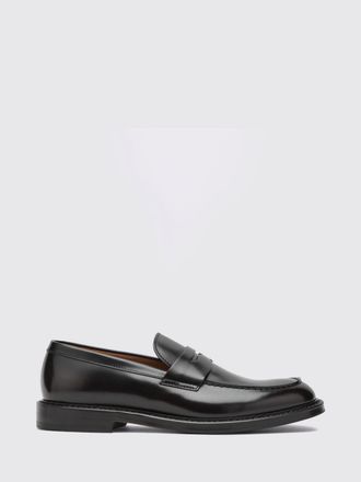 Doucal's Penny Loafers in Brushed Calfskin with Saddle Strap