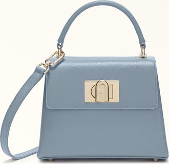Furla 1927 Borsa A Mano Mini Celestial Blu Pelle Stampata Donna