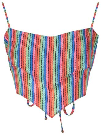 Amir Slama Top crop con stampa grafica - Multicolore