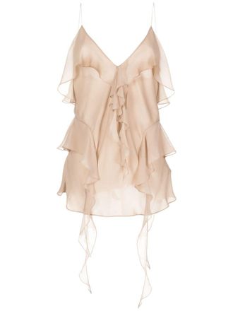 Khaite Top drappeggiato - Marrone