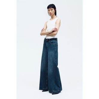 H&M Wide High Jeans in Denim Blue at Nordstrom, Size 10