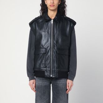 Anine Bing Sonnie black leather gilet