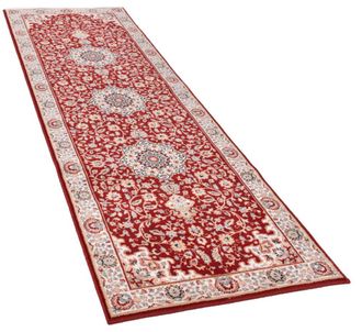 THEKO Alfombra oriental floral tejida a m&aacute;quina en lana natural