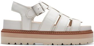 Clarks Orianna Twist Leather Sandals In Off White Size 7