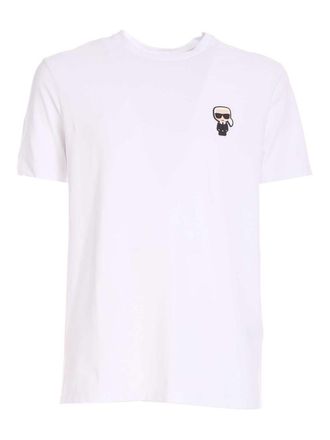 Karl Lagerfeld Rubber logo patch T-shirt in white