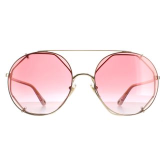 Chloé Chloe Round Dames Gold Red Gradient Ch0041s