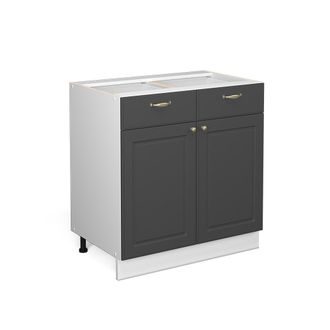 Vicco Armario De Ba&ntilde;o Fame-line, Antracita-oro, 80 X 81.6 Cm Sin Encimera