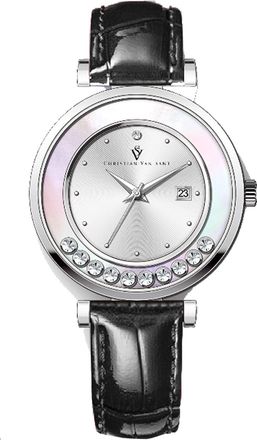 Christian Van Sant Womens Bria Silver Round 40mm