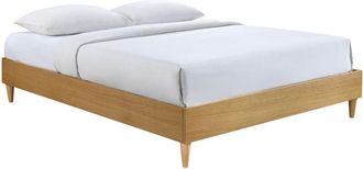 Miliboo Miliboo - Cama Adulto 160 X 200 Cm Con Somier Acabado Madera Clara Ayo
