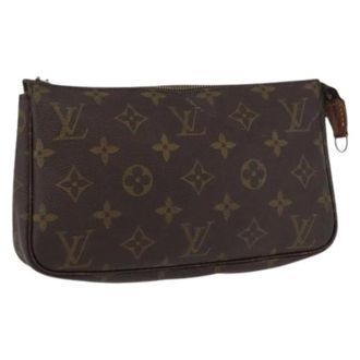 Louis Vuitton Pre-owned Clutches, female, Brown, Size: ONE SIZE Pre-owned Monogram Canvas Pouch