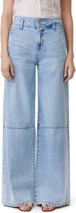 Habitual High Waist Wide Leg Trouser Jeans in Vapor at Nordstrom, Size 6