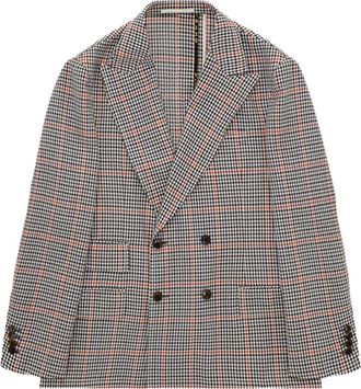 Fortela Classic Wool Check Blazer in Blue at Nordstrom, Size 48 Eu